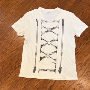 Vintage Guess Ivory Graphic Short Sleeve Tee - men's size large